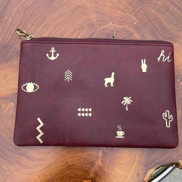 Madewell the leather pouch clutch burgundy - Picture 2 of 6